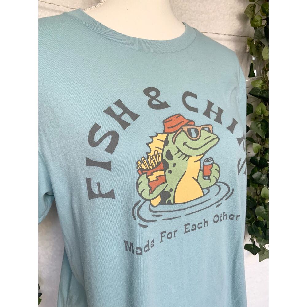 Old Navy Soft Washed Fish & Chips Short Sleeve Graphic T Shirt Men's Medium - Picture 4 of 9